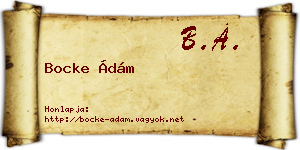 Bocke Ádám névjegykártya
